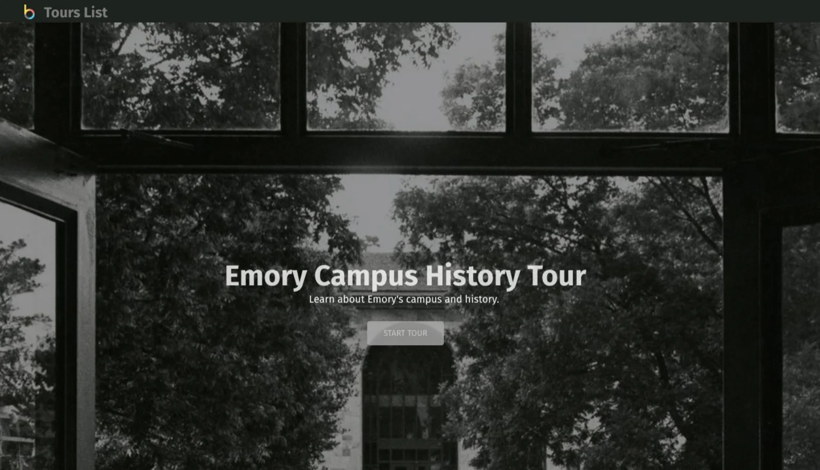 Emory Tour Splash Page