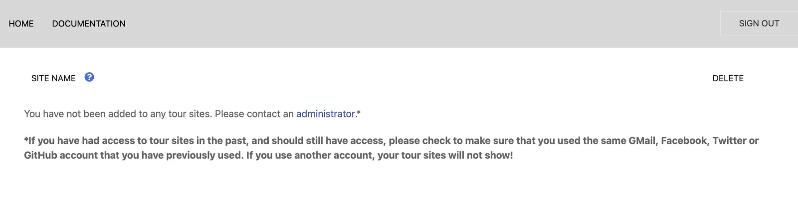 No tour sites